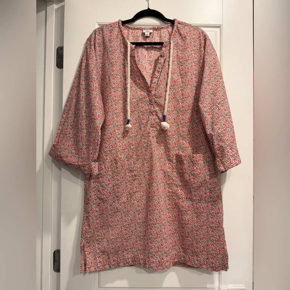 J Crew V Neck Beach Tunic in Liberty Eloise Floral Womens Medium Vacation Cruise
